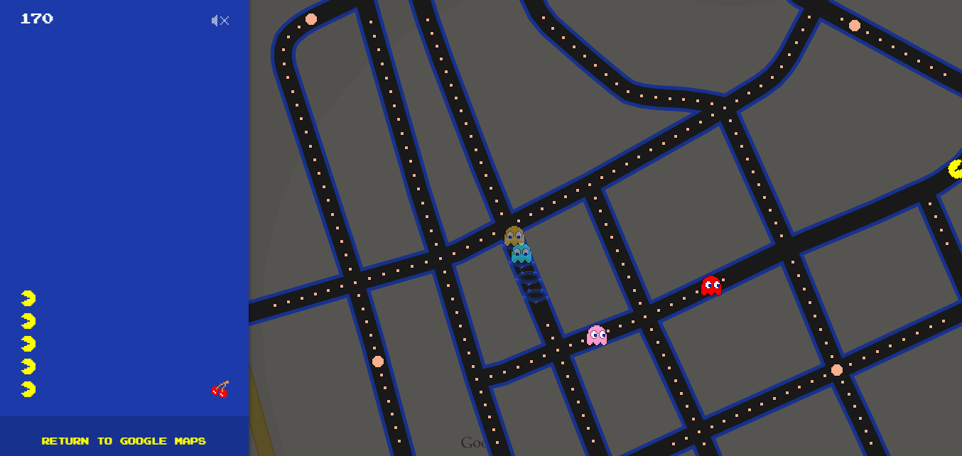 Jogue Pac-Man no google maps agora! :D - Design Culture